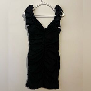 Venus tight black dress with tie in front